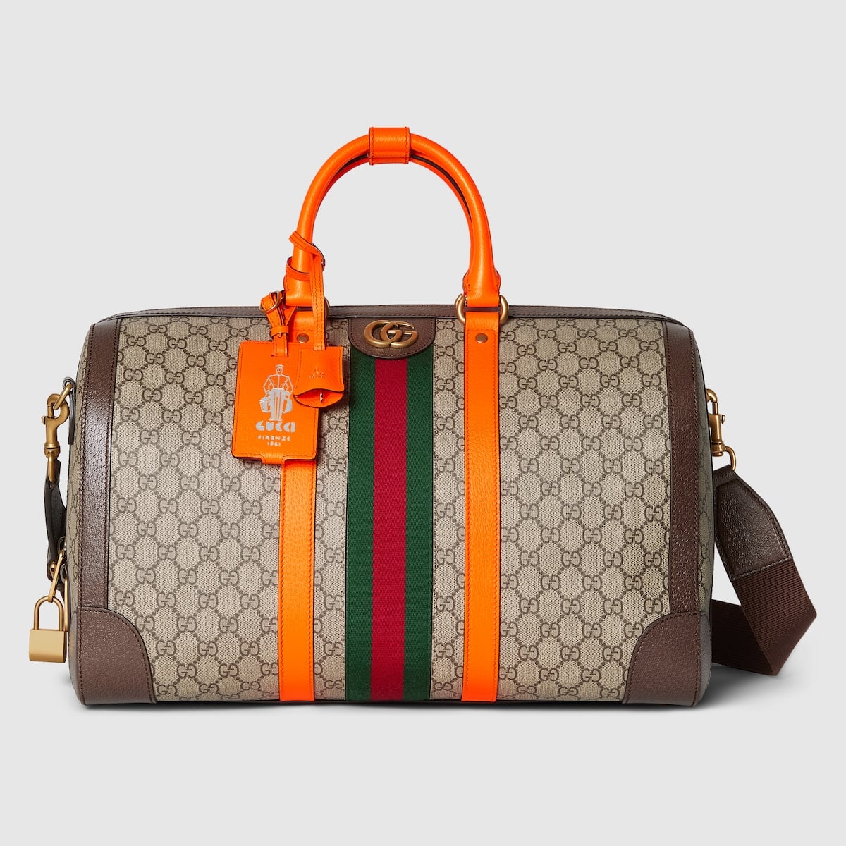 Sac de voyage Savoy Toile GG beige ébène orange Gucci-influensse
