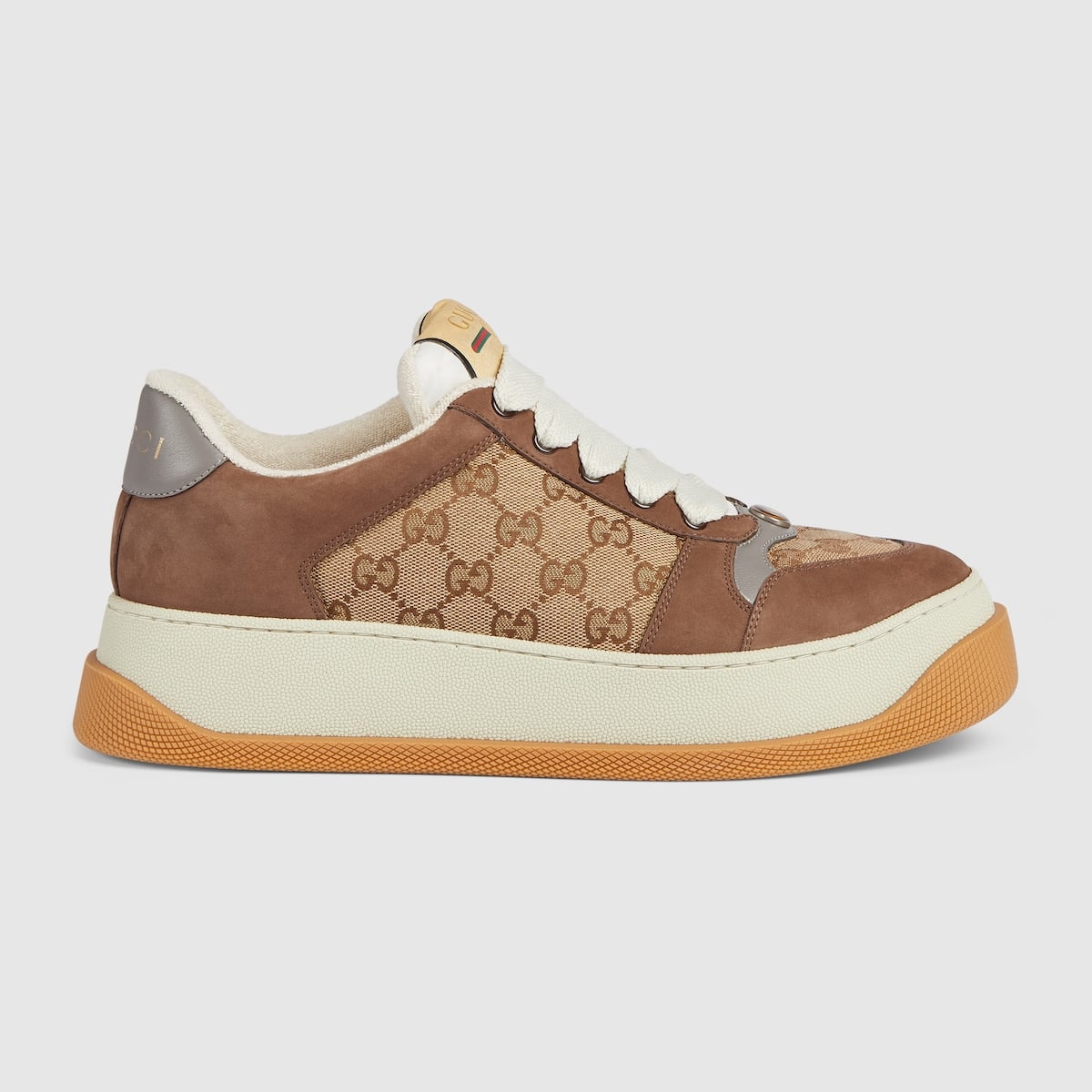 Sneaker Homme Screener toile beige ébène Gucci-influensse