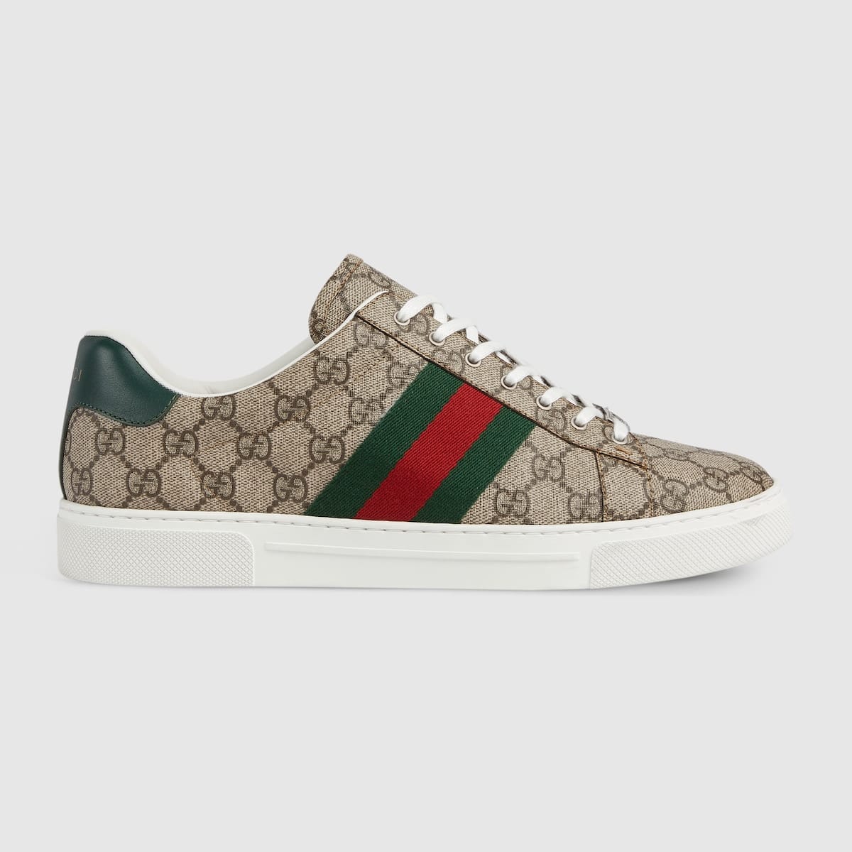 Sneaker Homme Ace Bande Web beige ébène Gucci-influensse