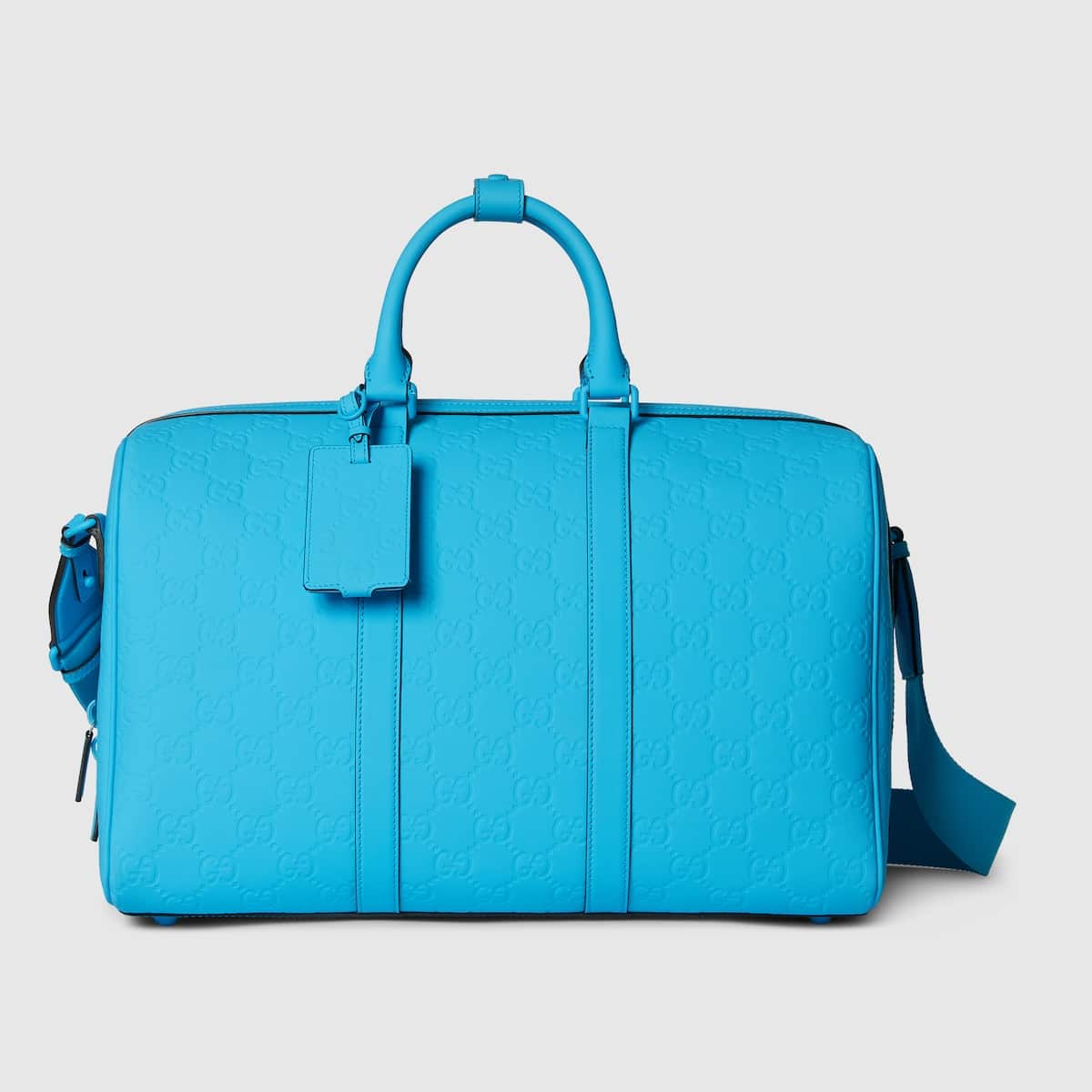 Sac de voyage GG cuir effet caoutchouc bleu vif Gucci-influensse
