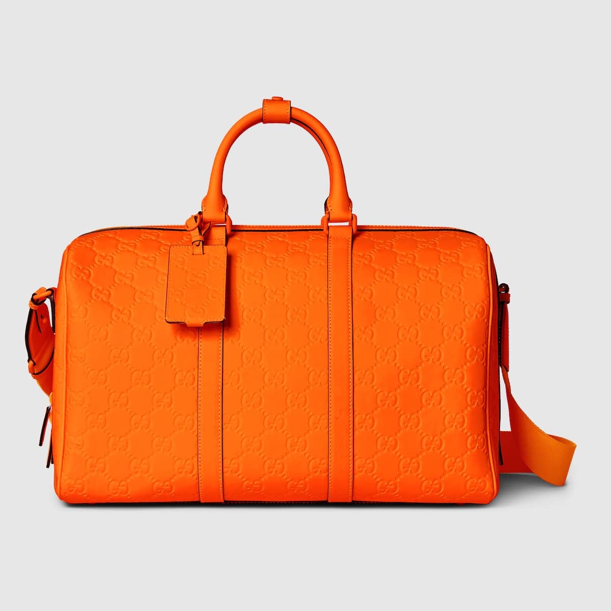 Sac de voyage GG cuir effet caoutchouc orange Gucci-influensse