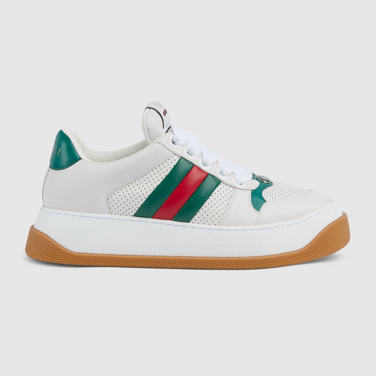 Sneaker Homme Screener Web cuir blanc Gucci-influensse