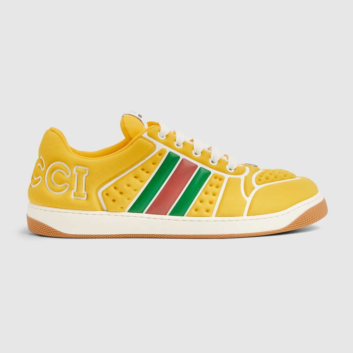 Sneaker Homme Screener Web néoprène jaune Gucci-influensse