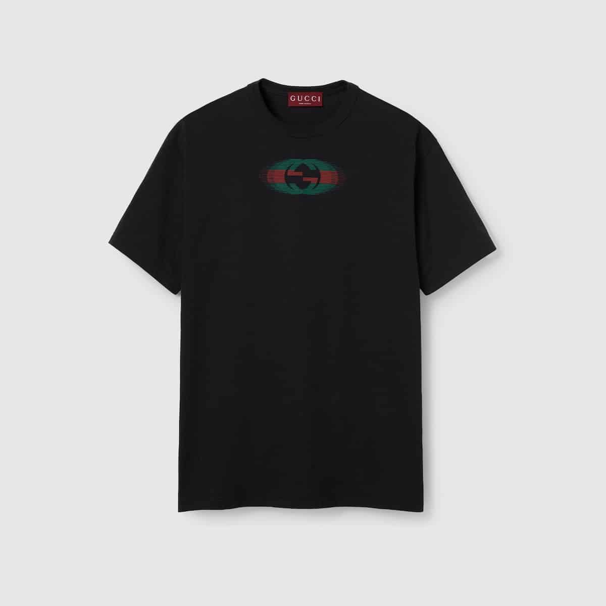 T-shirt coton GG enlacés noir Gucci-influensse