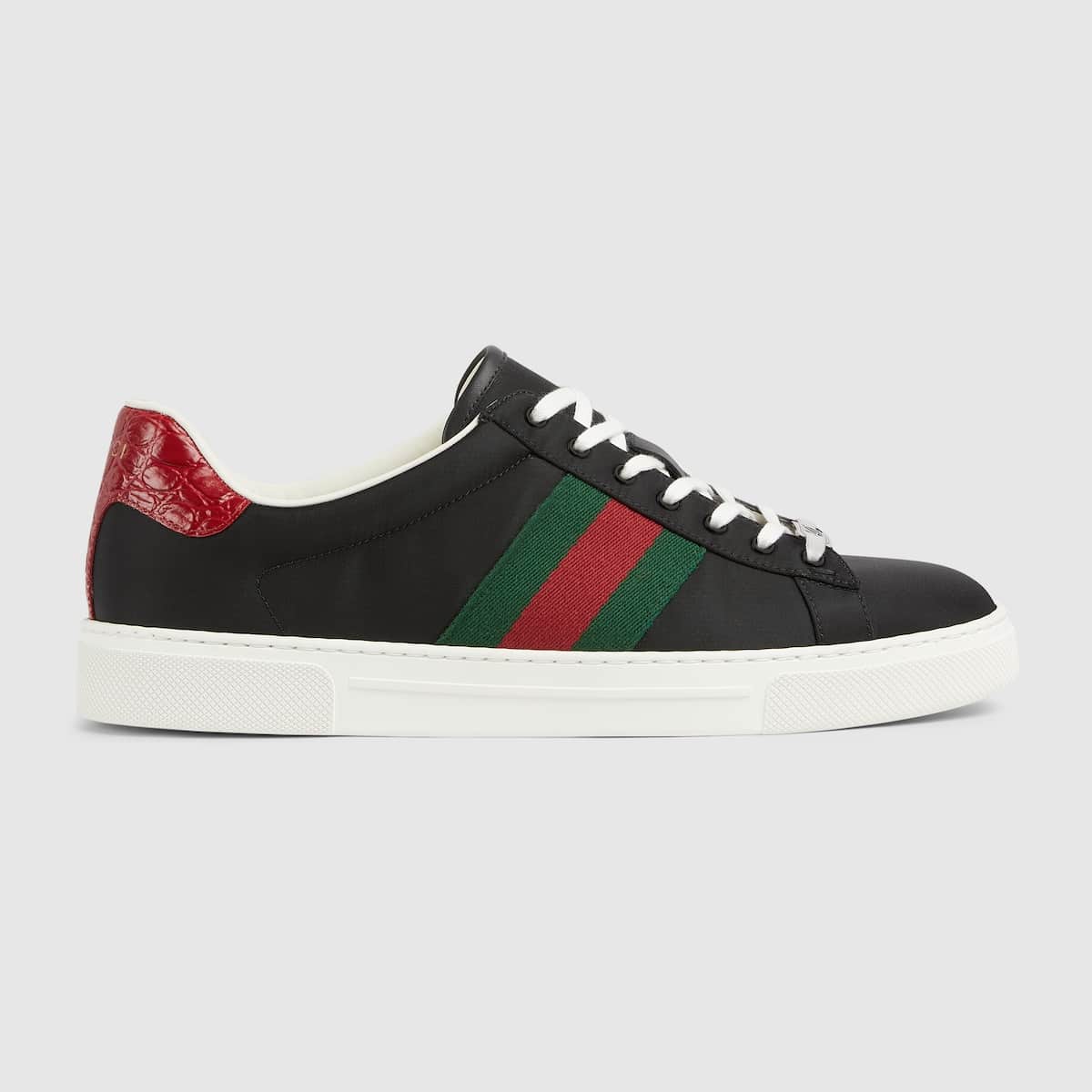Sneaker Homme Ace Bande Web nylon noir Gucci-influensse
