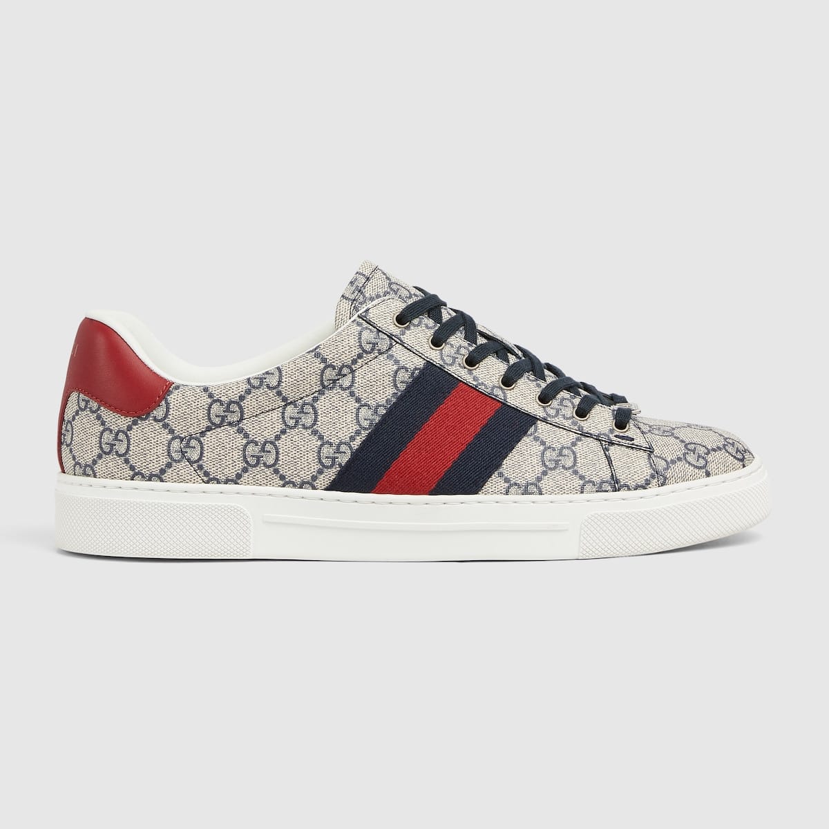 Sneaker Homme Ace Bande Web beige bleu Gucci