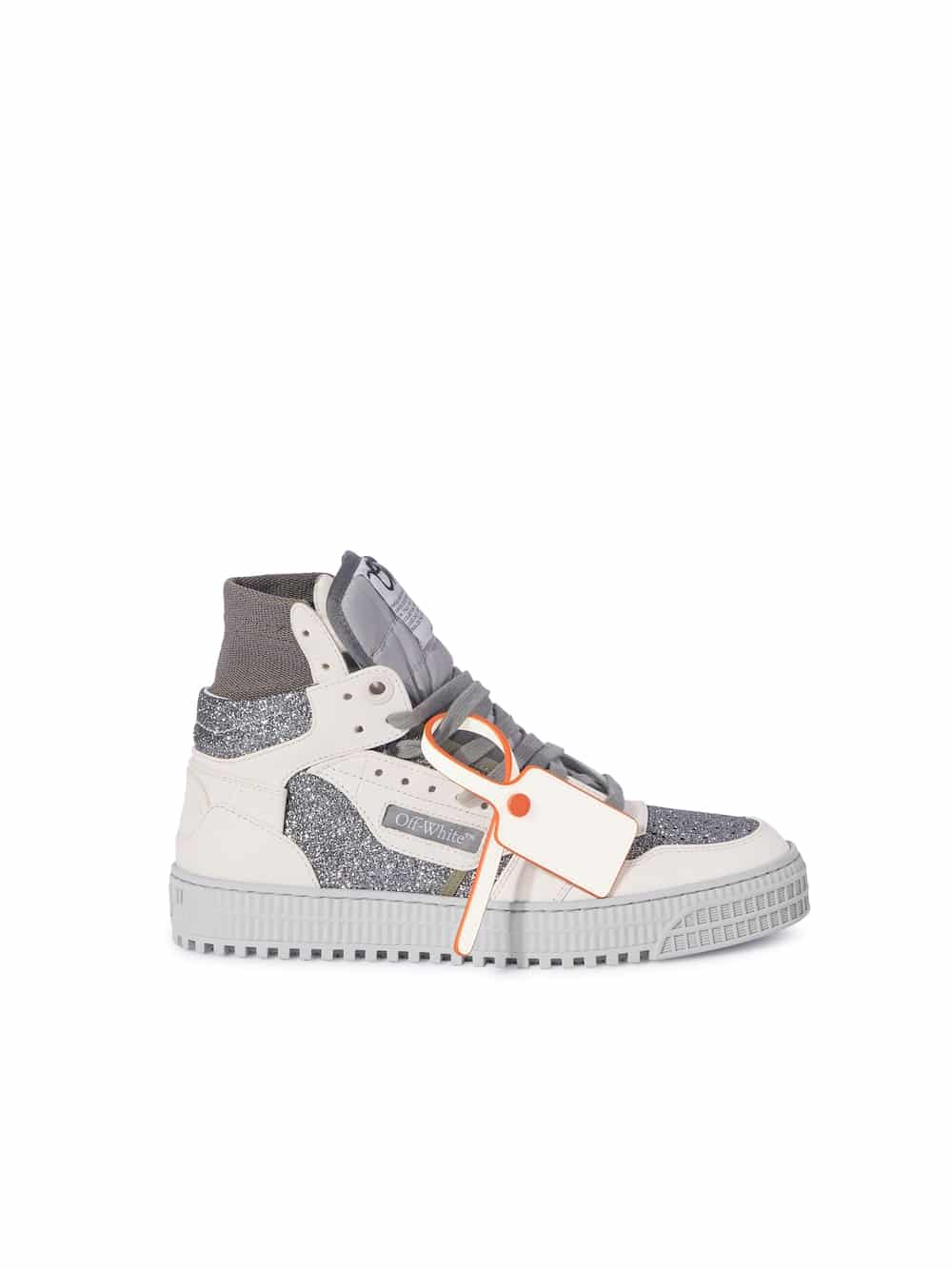 Sneaker cuir 3.0 Out Of Court Glitter blanc gris Off-White-influensse