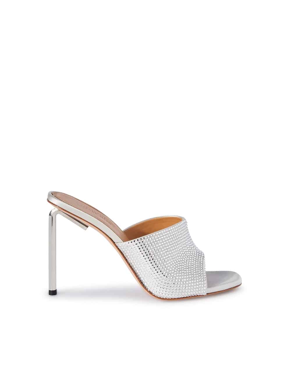Mule cuir satin Allen blanc Off-White-influensse