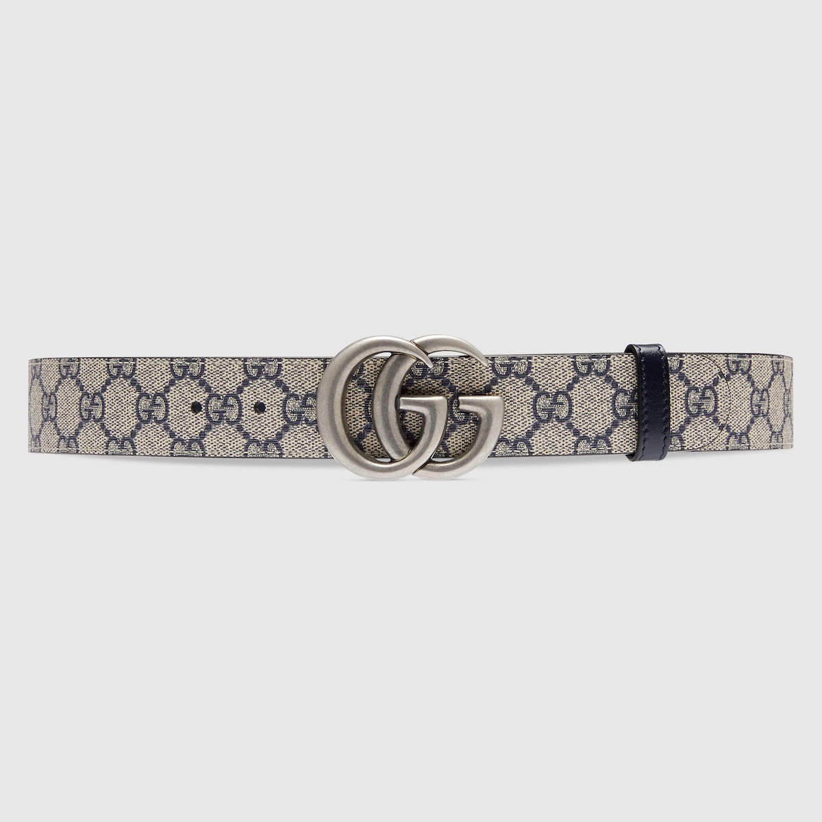 Ceinture réversible Marmont toile GG cuir beige bleu Gucci-influensse