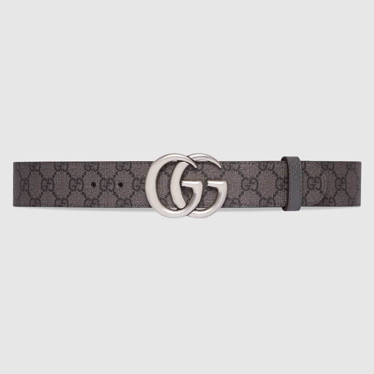 Ceinture réversible Marmont toile GG cuir gris noir Gucci-influensse