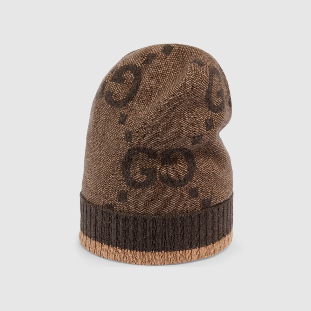 Bonnet cachemire GG beige marron foncé Gucci-influensse