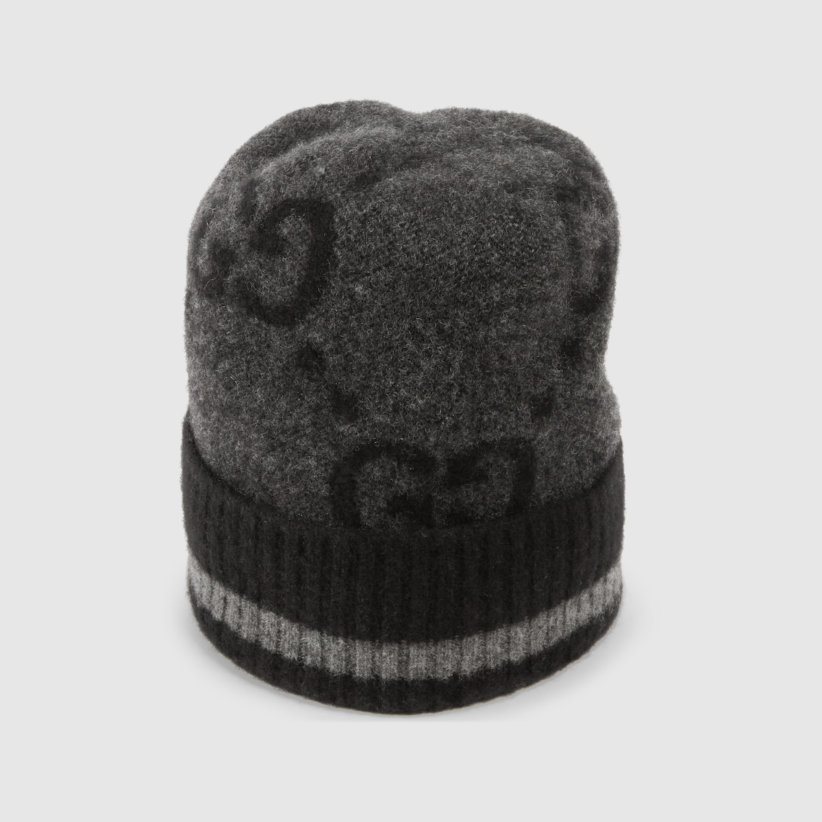 Bonnet cachemire GG gris noir Gucci-influensse
