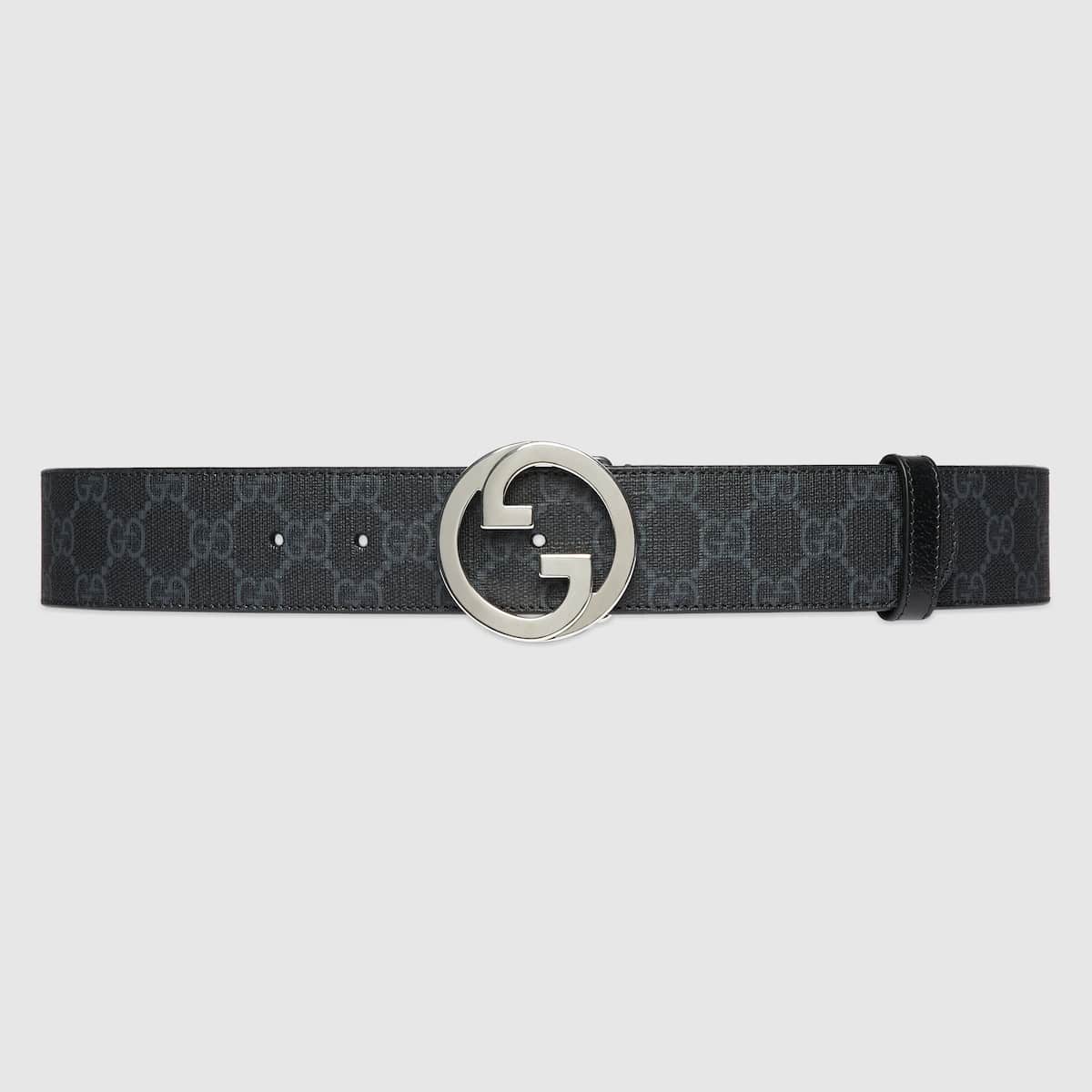 Ceinture Blondie toile Supreme noir Gucci-influensse