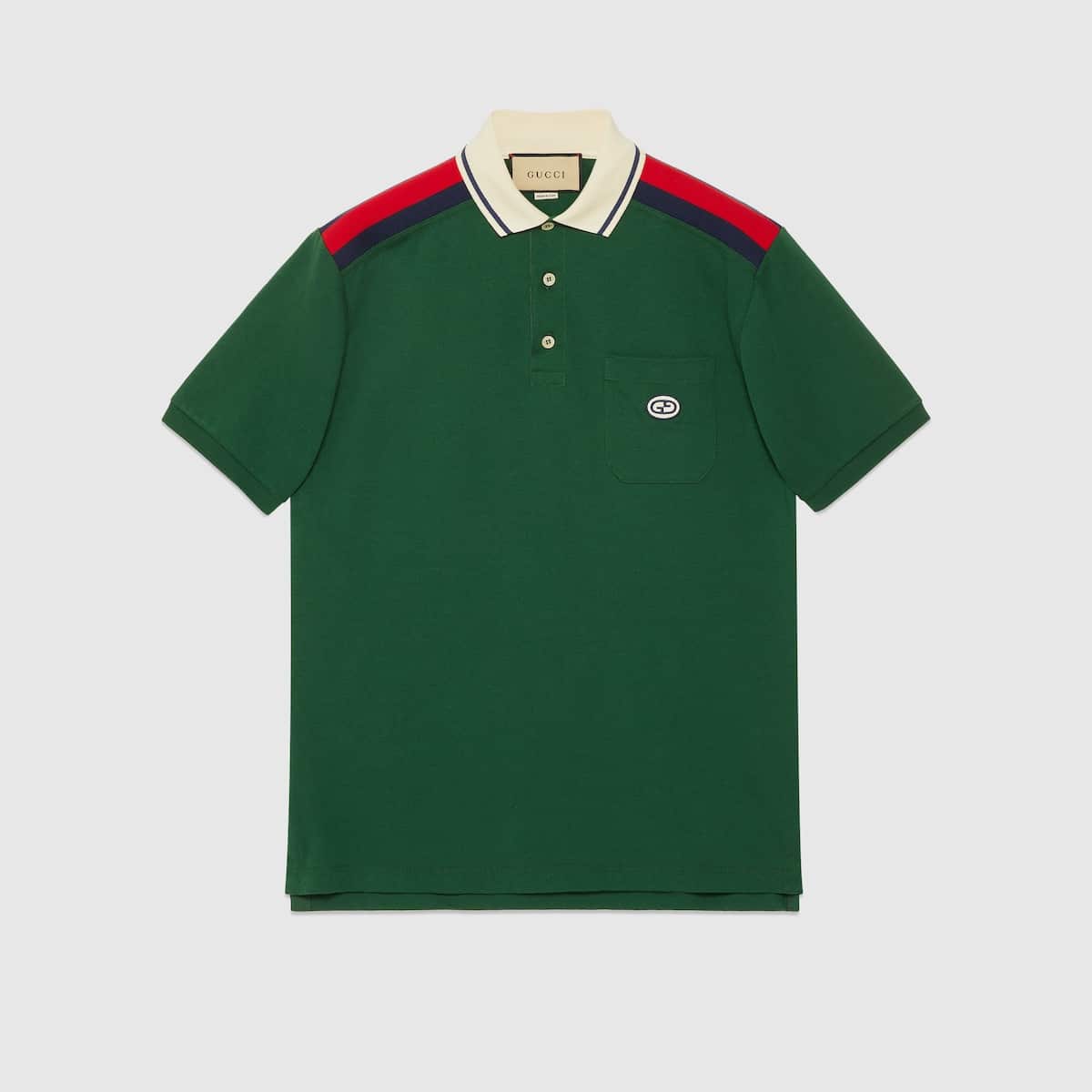 Polo coton GG enlacés vert Gucci-influensse