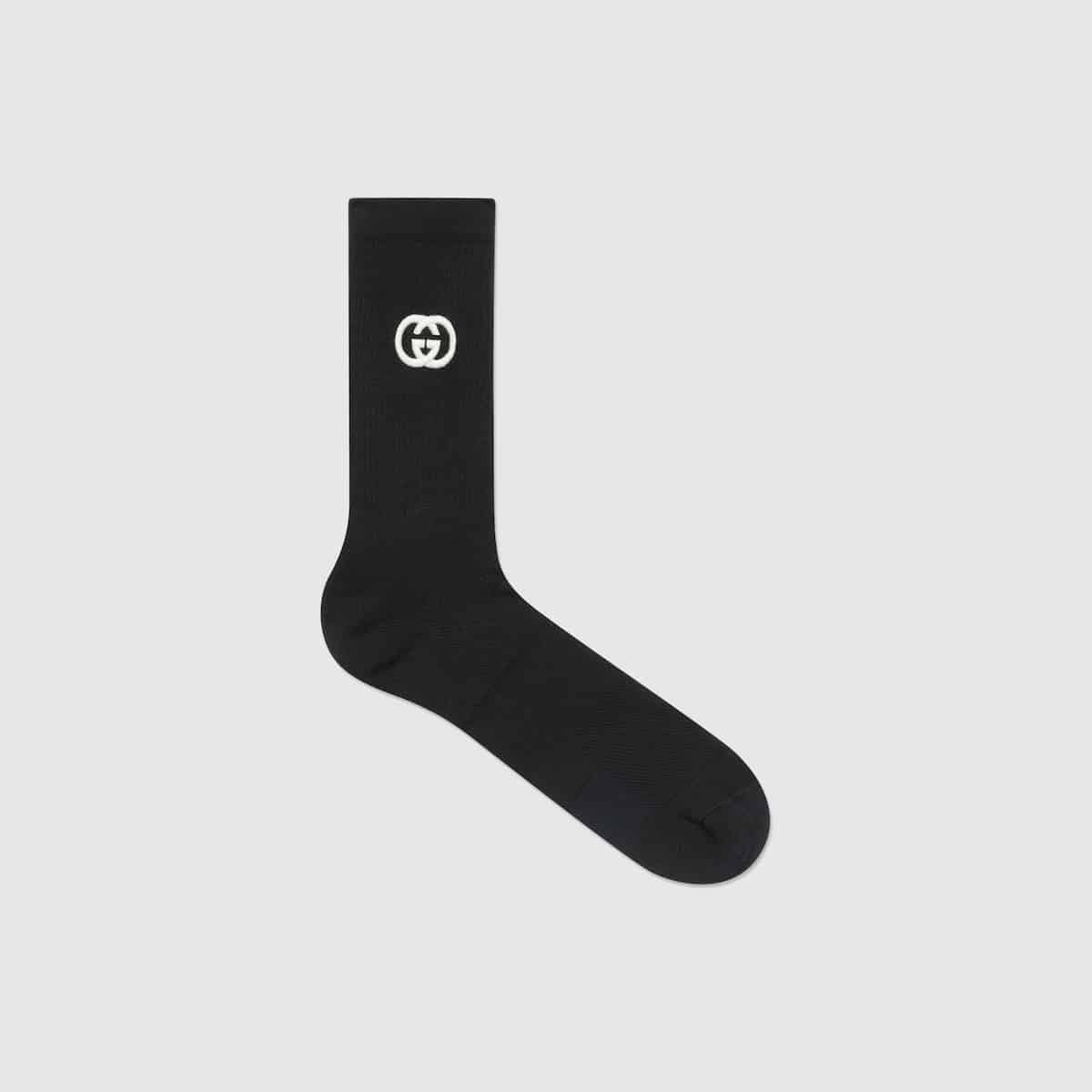 Chaussettes coton logo GG enlacés noir Gucci-influensse