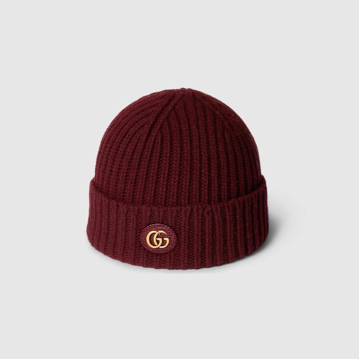 Bonnet cachemire laine GG bordeaux Gucci-influensse