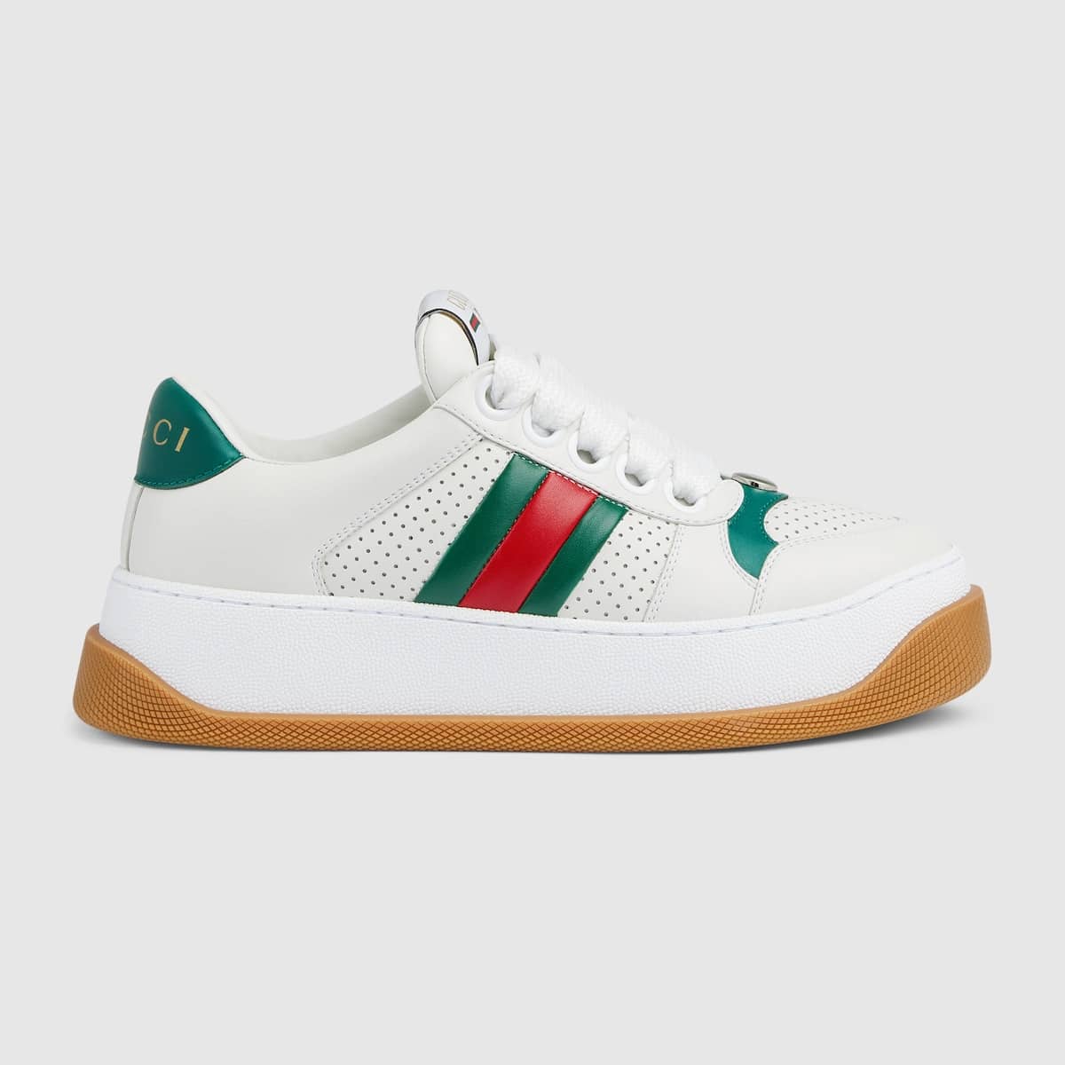 Sneaker Femme Screener Web cuir blanc Gucci-influensse