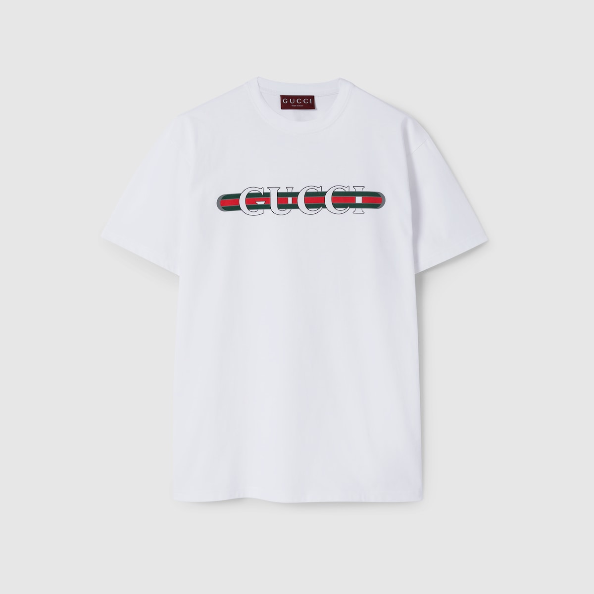 T-shirt coton regular Bande Web blanc Gucci-influensse