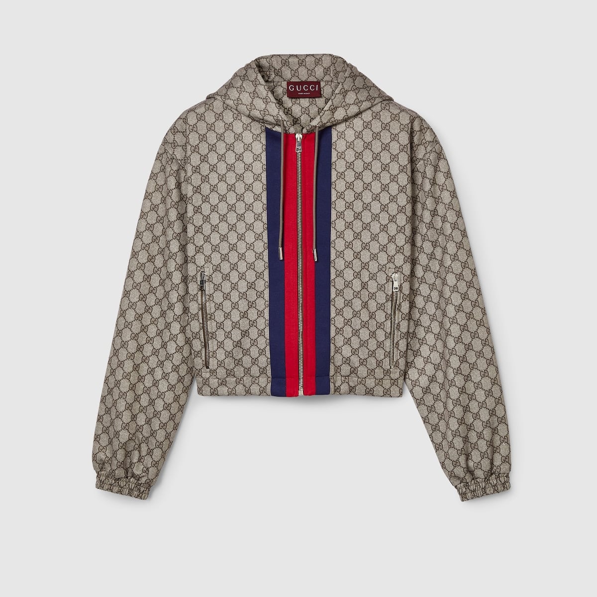 Veste à capuche jersey GG beige ébène Gucci-influensse