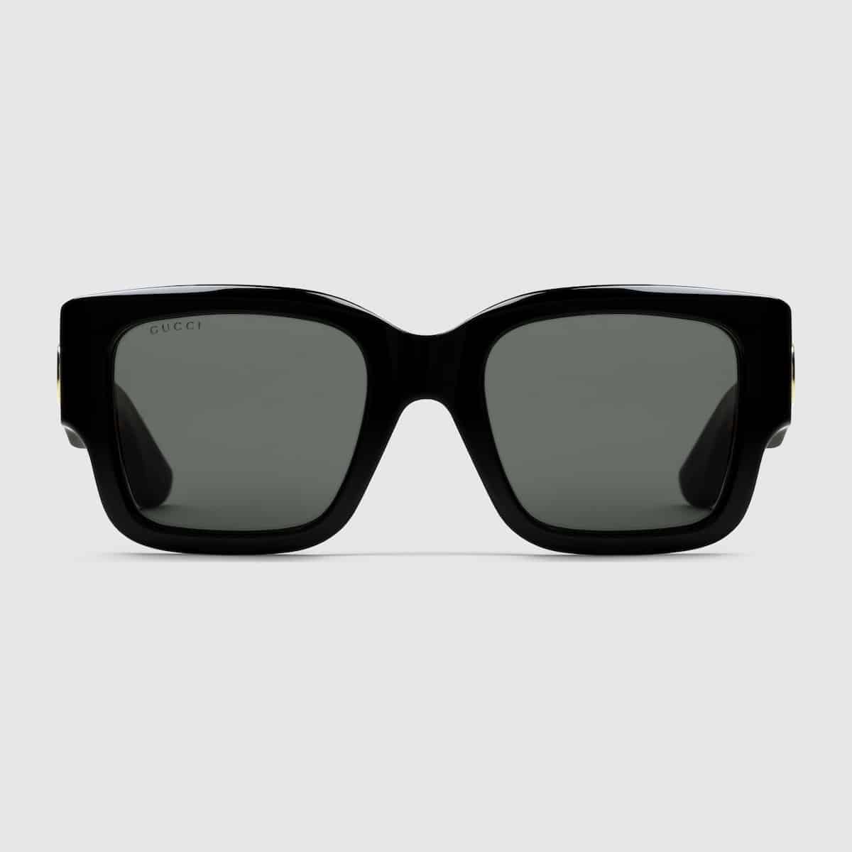 Lunettes de soleil carrées noir Gucci-influensse