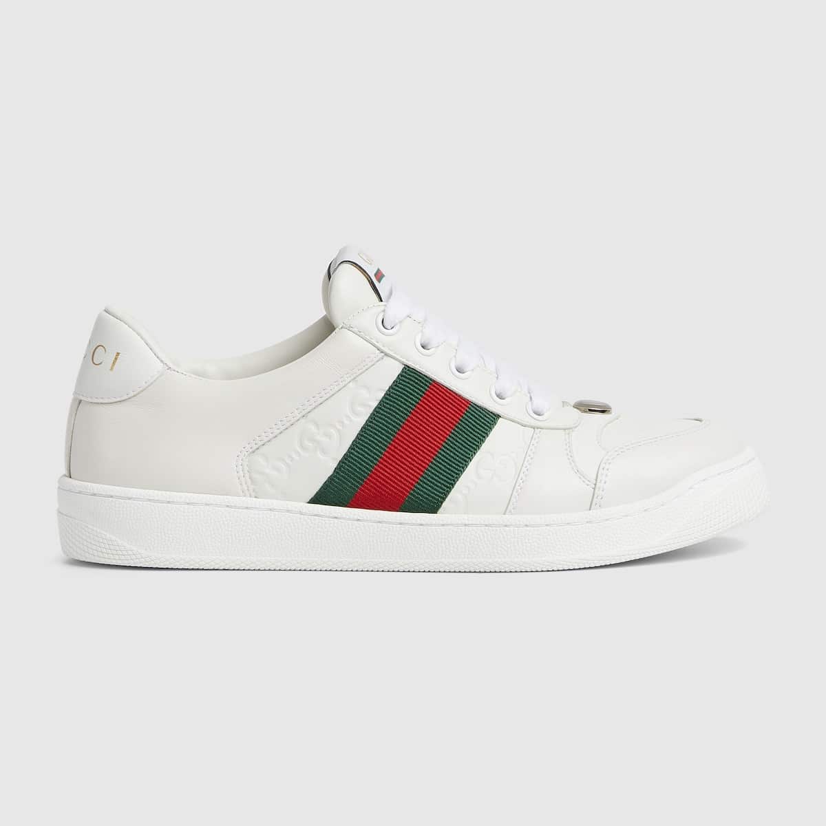 Sneaker Femme Screener cuir blanc Gucci-influensse