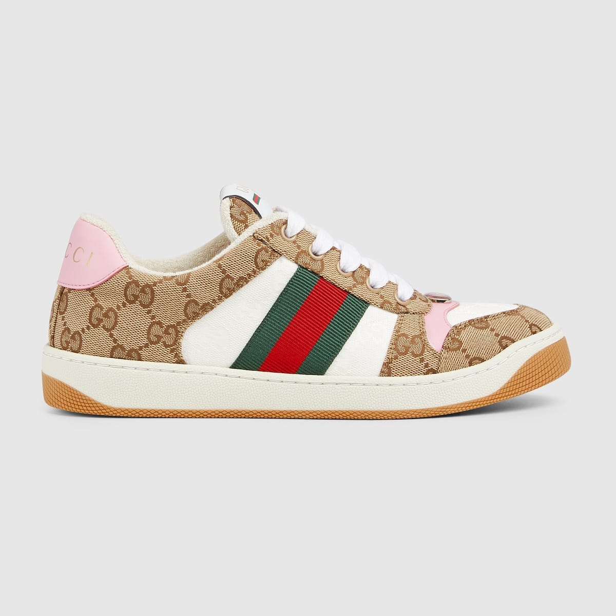 Sneaker Femme Screener toile GG beige marron foncé Gucci-influensse