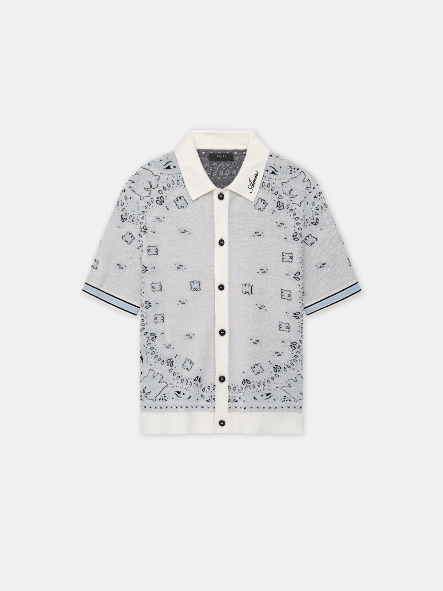Polo Bandana blanc bleu Amiri-influensse