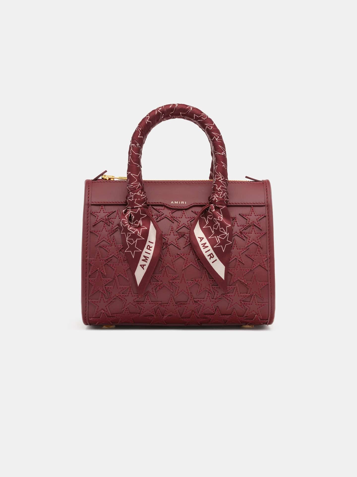 Sac à main cuir Micro Triangle Stars bordeaux Amiri-influensse