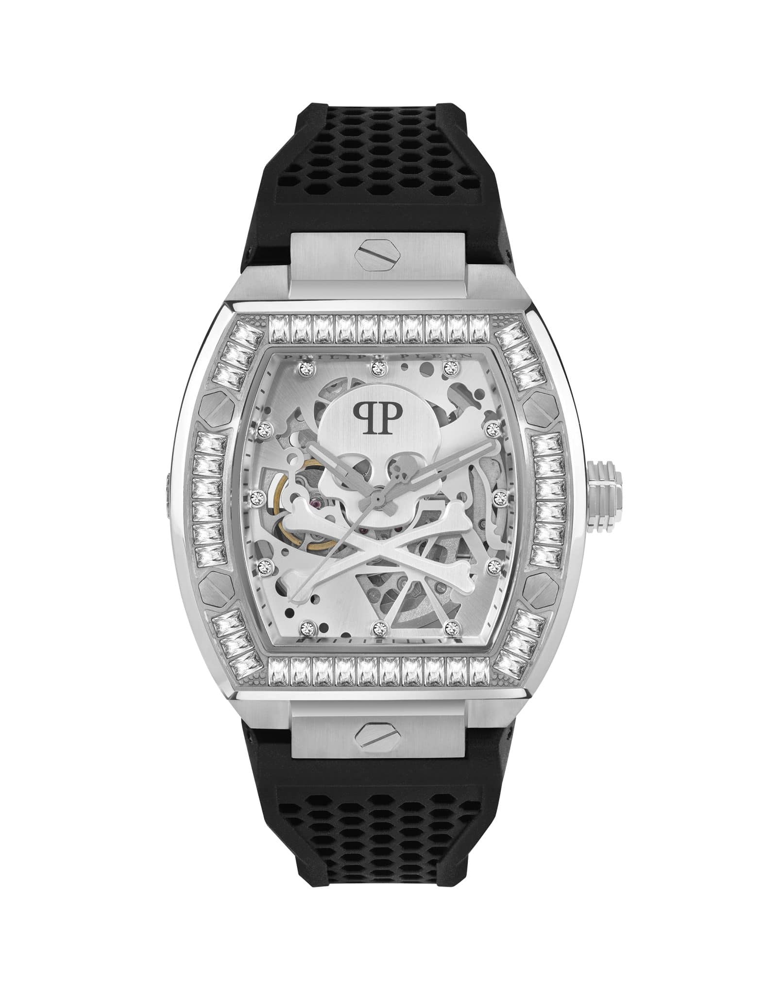 Montre $keleton stainless steel noir Philipp Plein-influensse