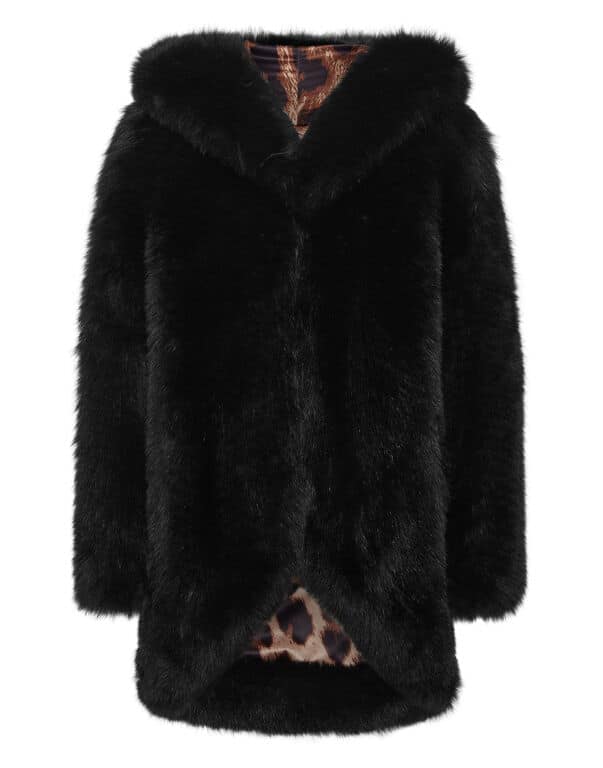 Manteau fourrure renard noir Philipp Plein-influensse