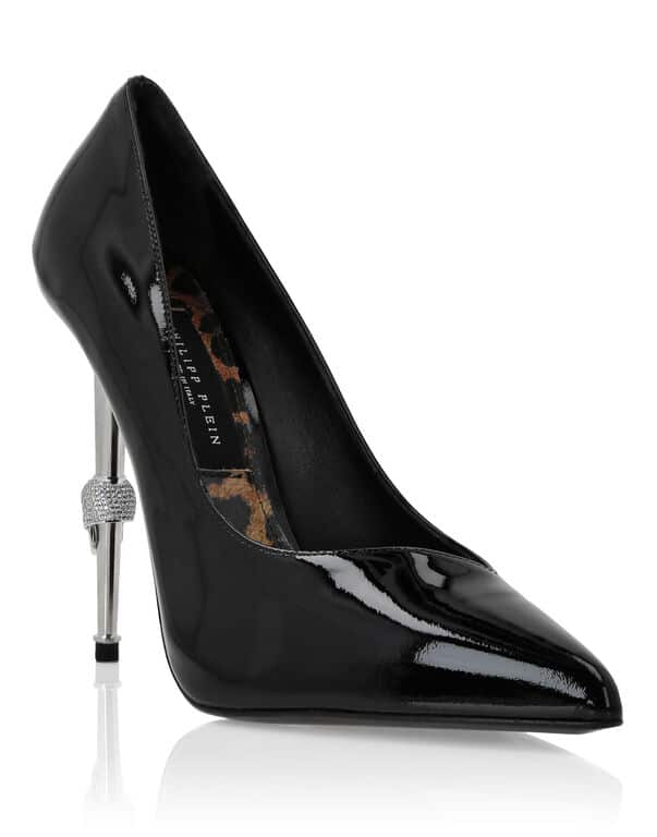 Escarpins hauts cuir verni noir Philipp Plein-influensse