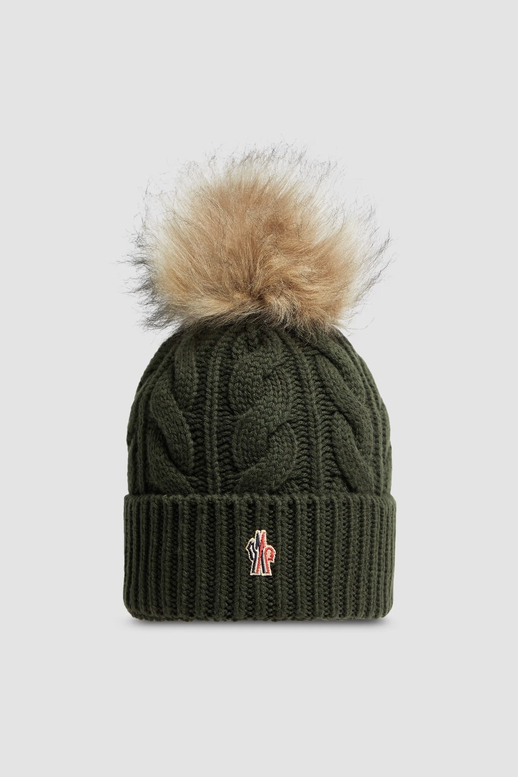 Bonnet laine cachemire pompon vert foncé Moncler-influensse