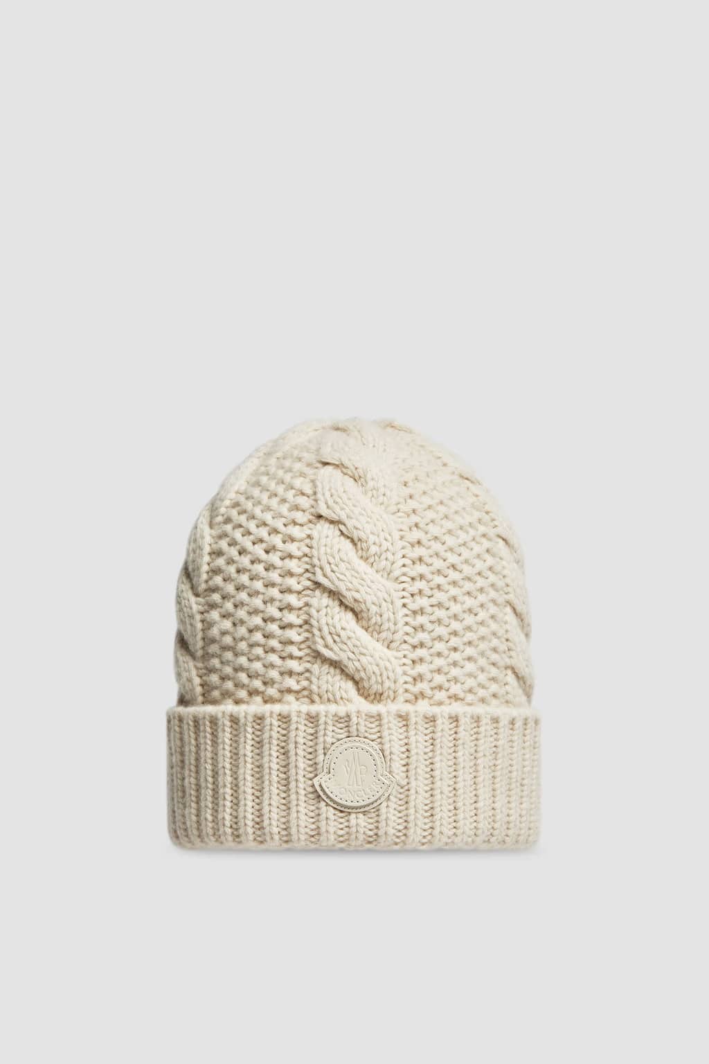 Bonnet laine cachemire beige clair Moncler-influensse