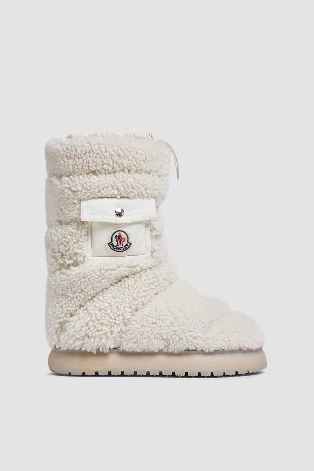 Bottes Gaia Pocket Mid Shearling blanc Moncler