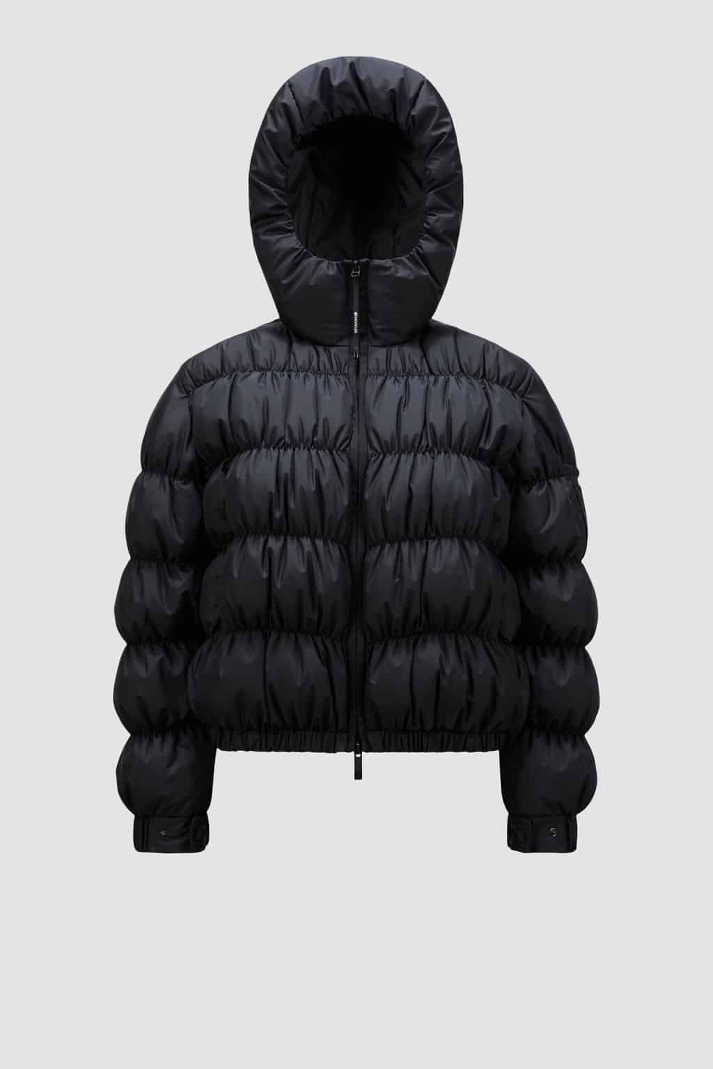 Doudoune courte capuche Medonte hexagonal noir Moncler-influensse