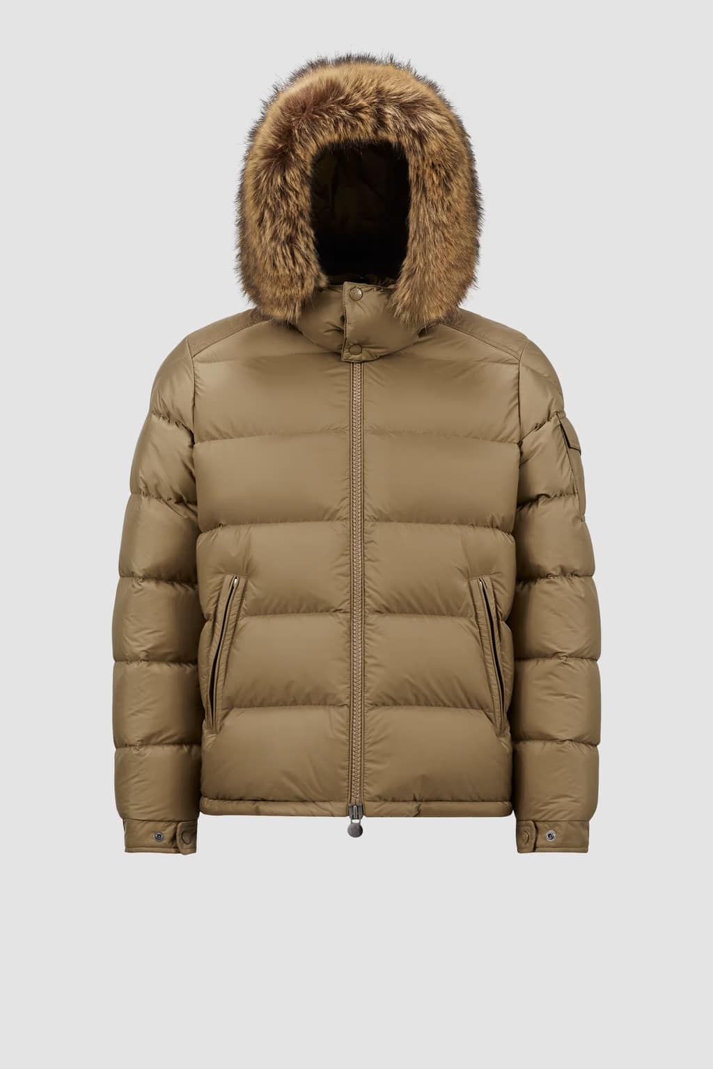 Doudoune courte capuche Mayaf marron clair Moncler-influensse