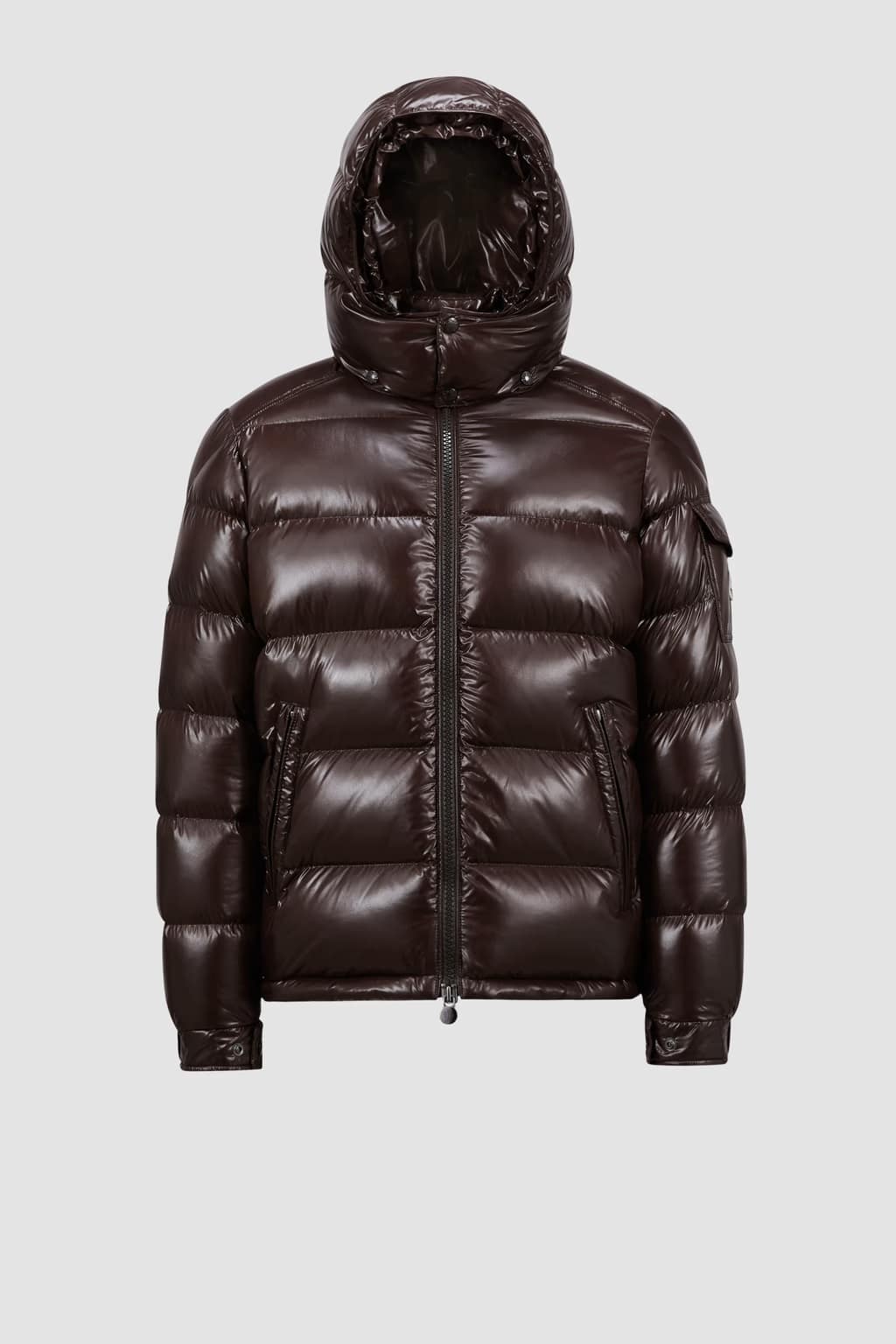 Doudoune courte capuche Maya marron foncé Moncler-influensse