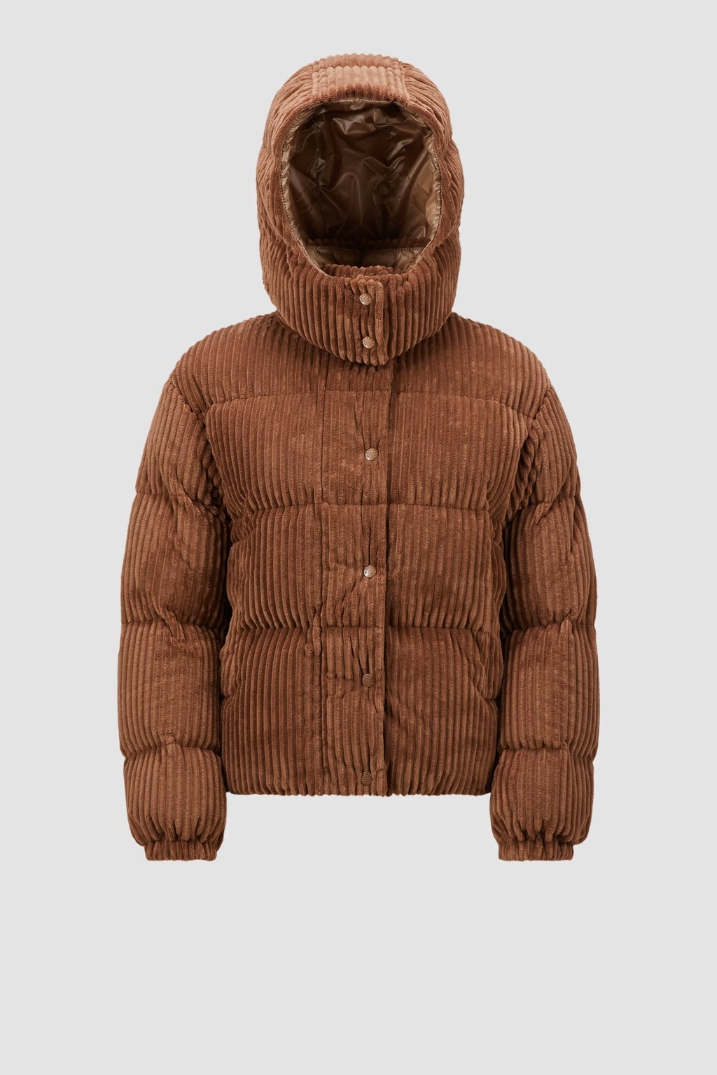 Doudoune courte capuche Daos velours marron Moncler-influensse