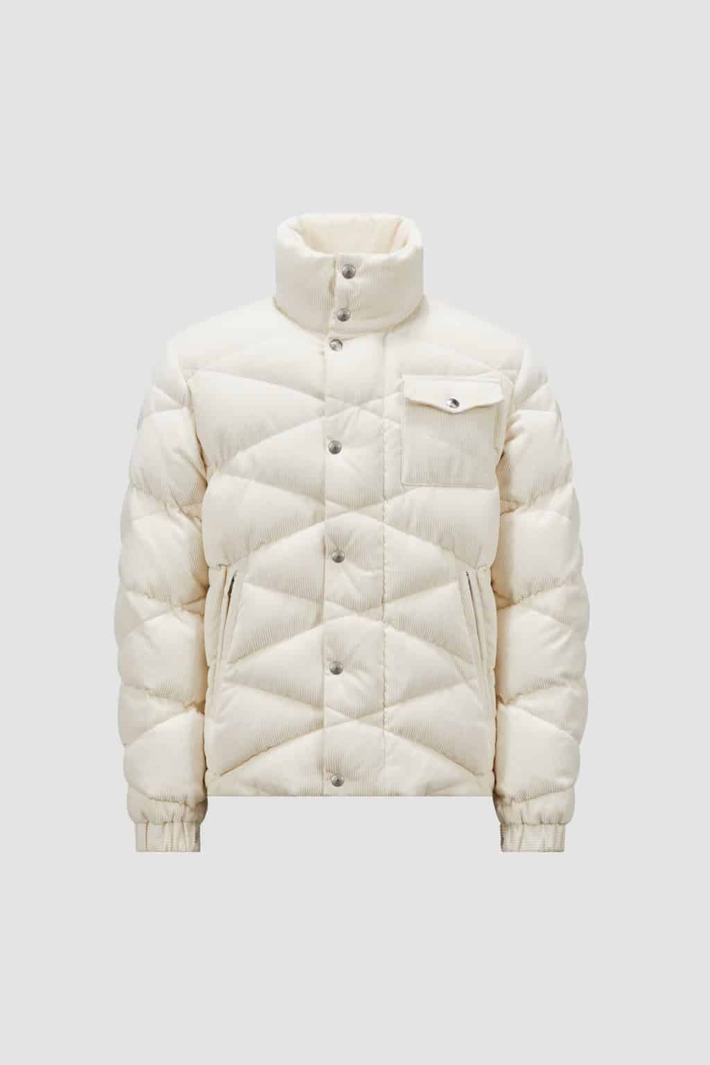 Doudoune courte Kaver velours blanc cassé Moncler-influensse