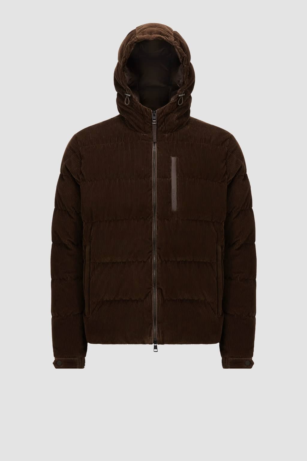 Doudoune courte capuche Vederna velours marron Moncler-influensse