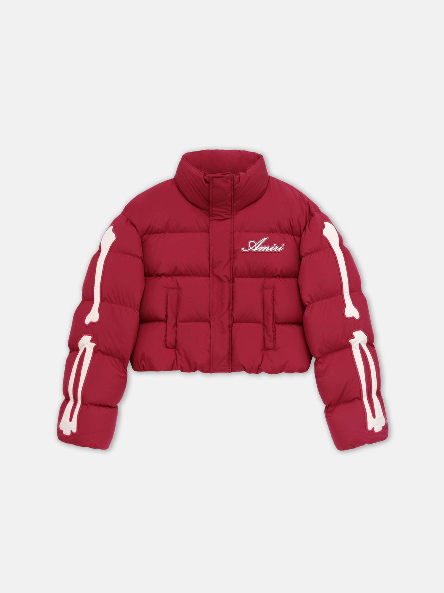 Doudoune courte Bones rouge foncé Amiri-influensse