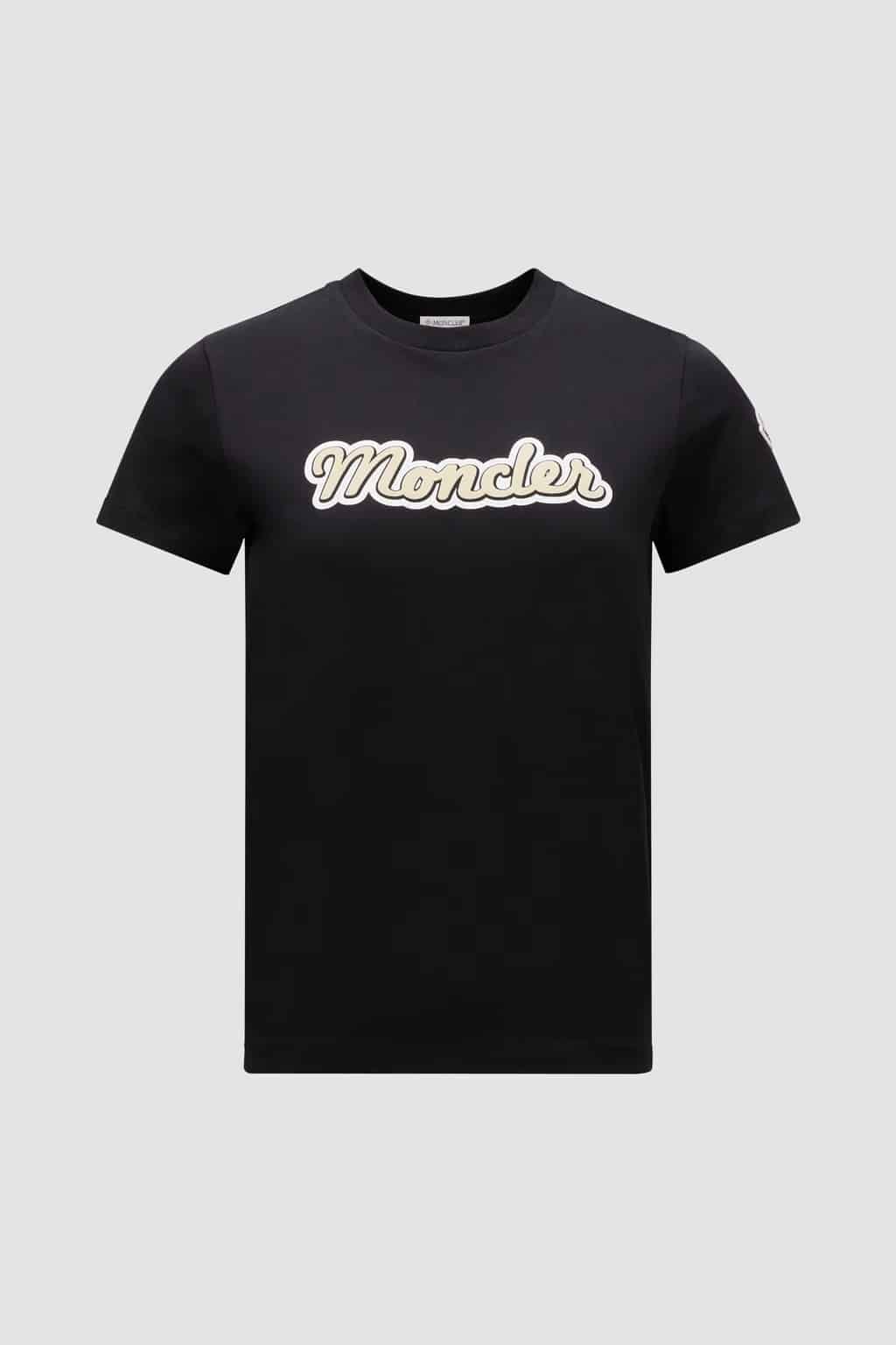 T-shirt coton logo noir Moncler-influensse