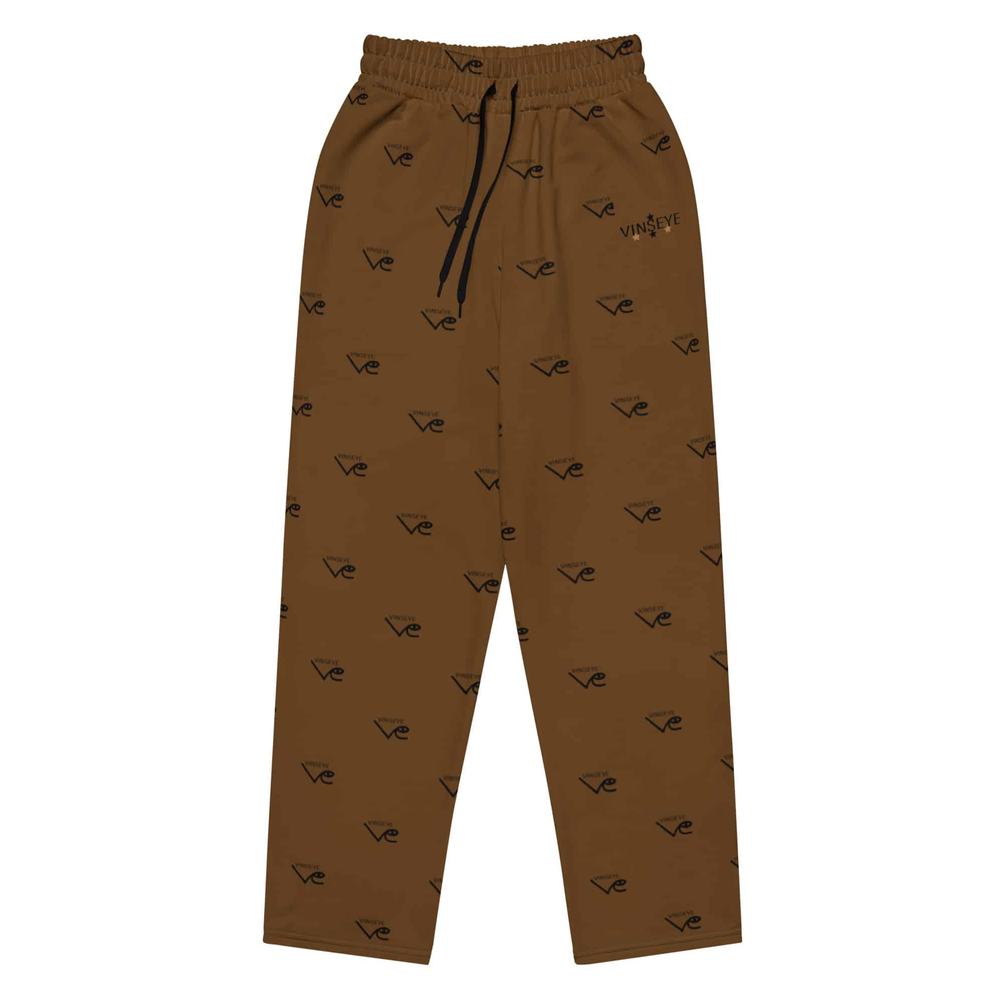 Pantalon survêtement large monogram Marron vinseye-influensse