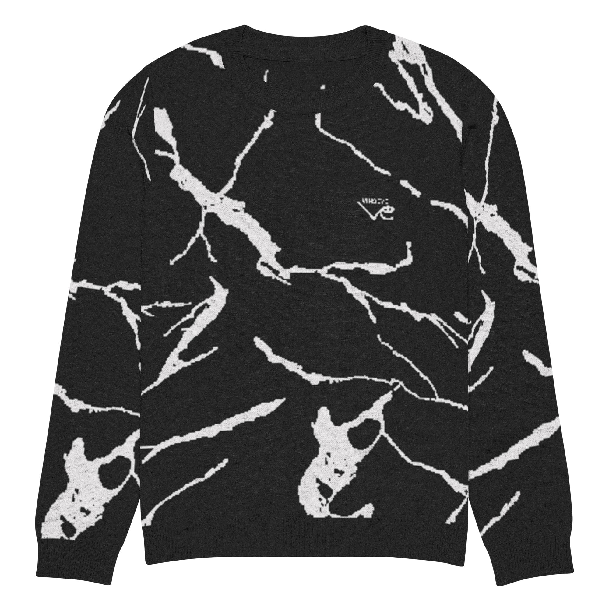 Pull tricot streetwear luxe marbre noir Vinseye-influensse