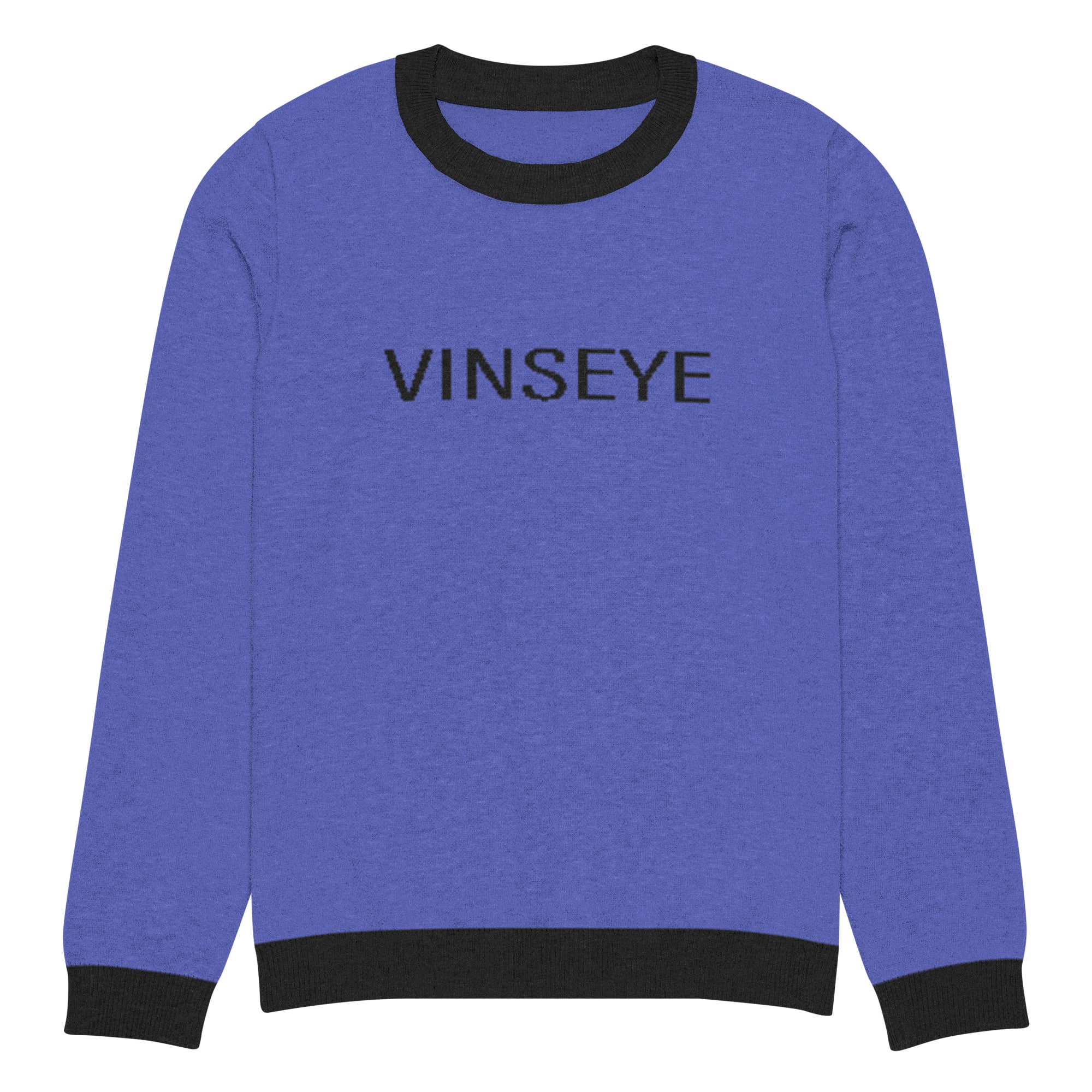 Pull tricot luxe logo type bleu royal Vinseye-influensse