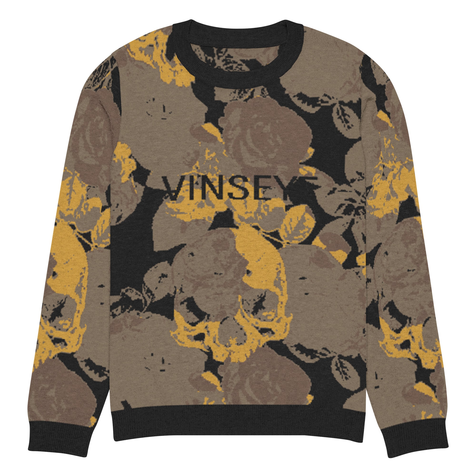 Pull tricot streetwear luxe Skulls Flowers Toffee Vinseye-influensse
