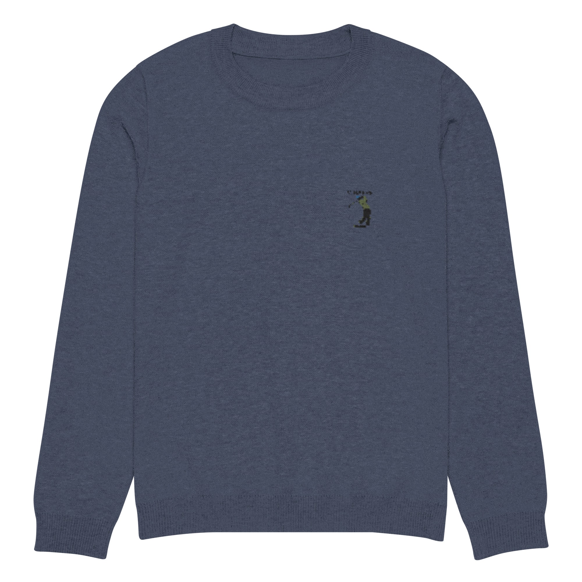Pull tricot luxe street golfer bleu marine Vinseye-influensse
