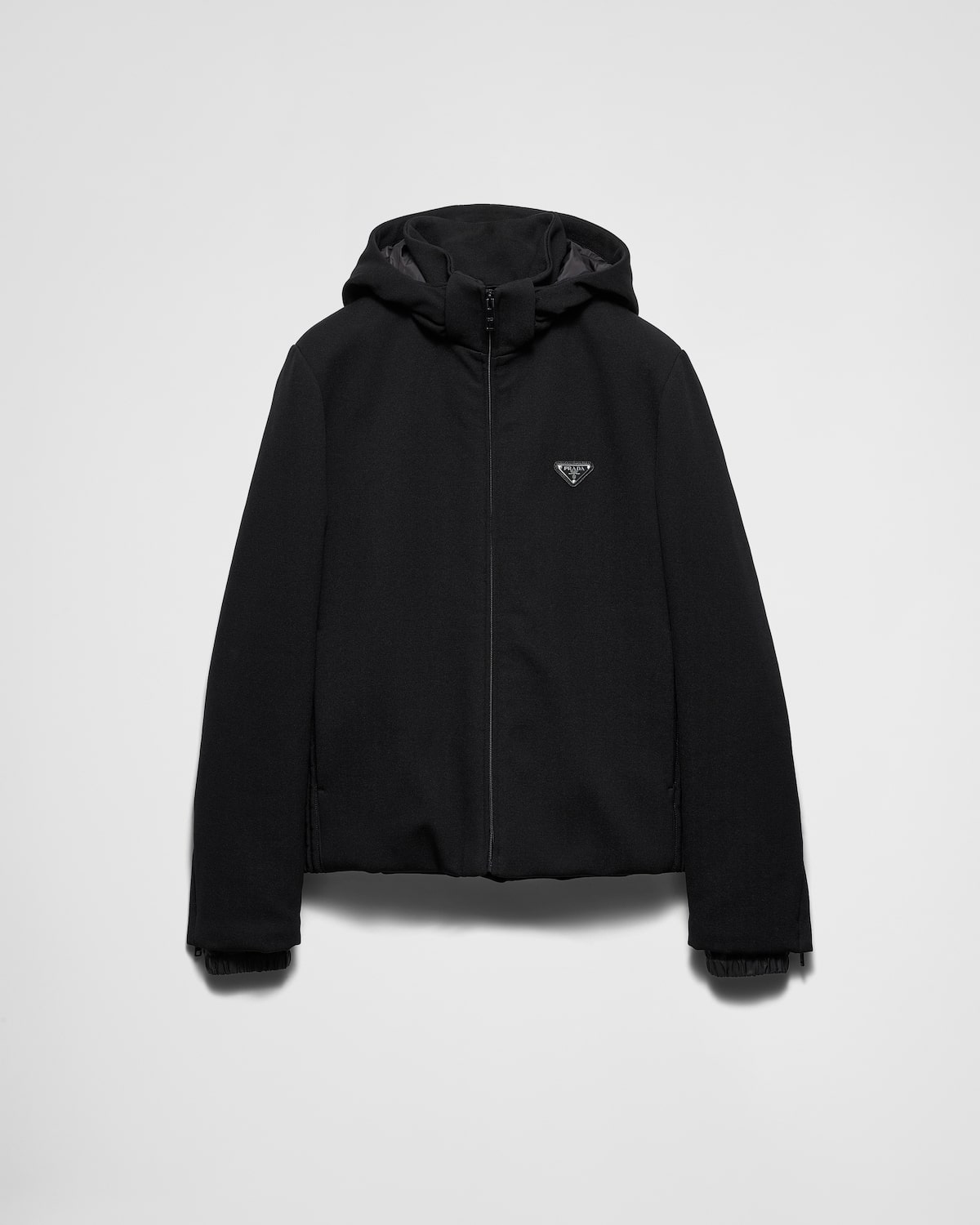 Veste à capuche tissu technique stretch noir Prada-influenss