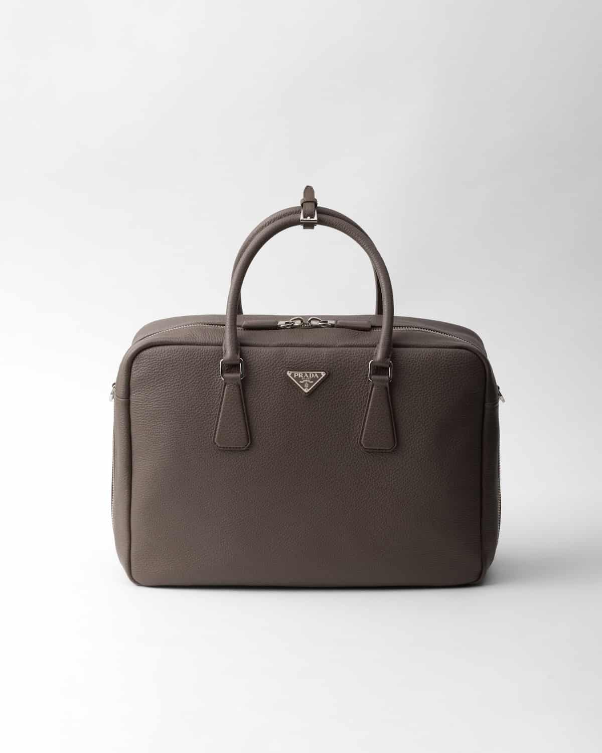 Sac Bizness cuir gris bambou Prada-influensse