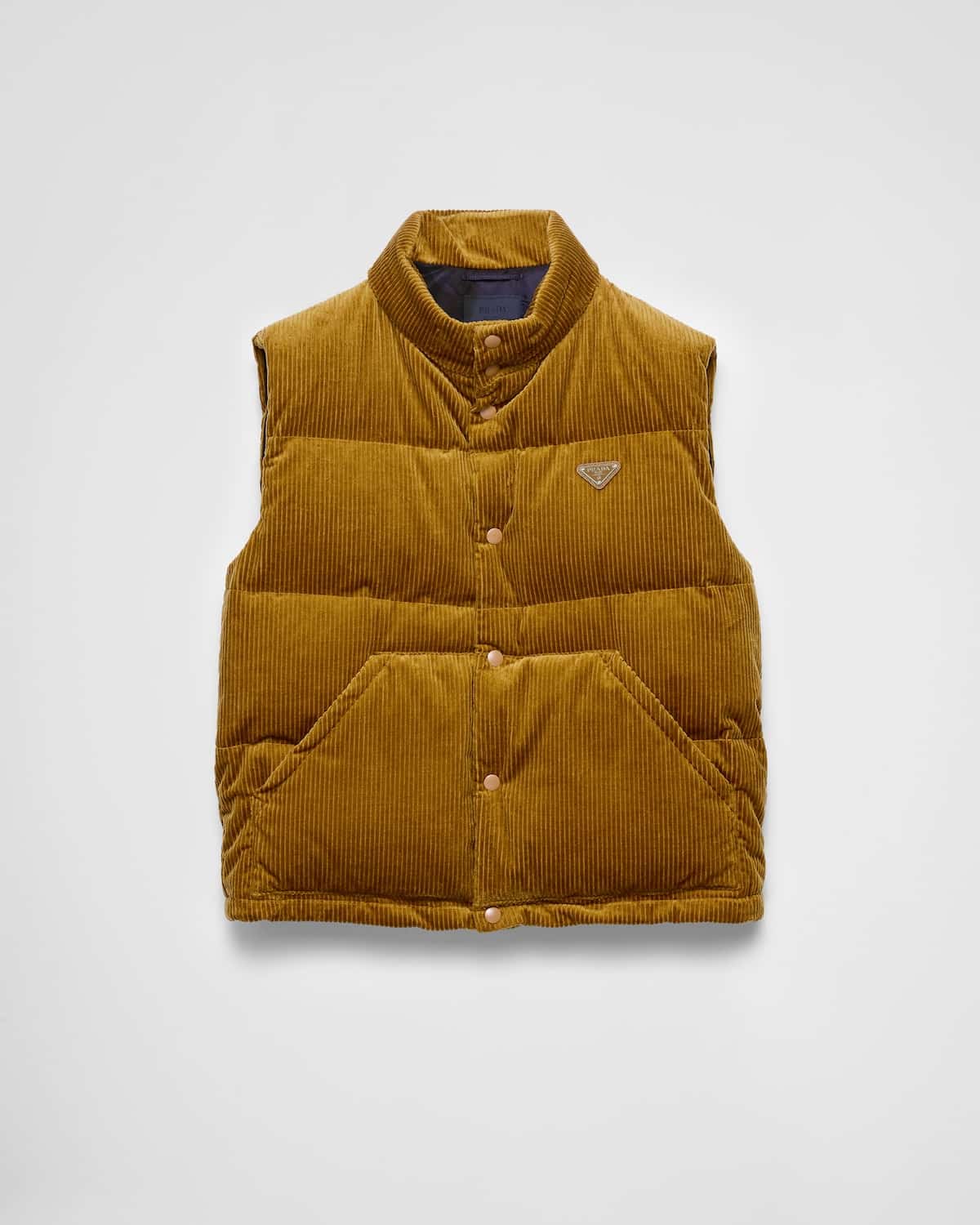 Gilet sans manches matelas velours orge Prada-influensse